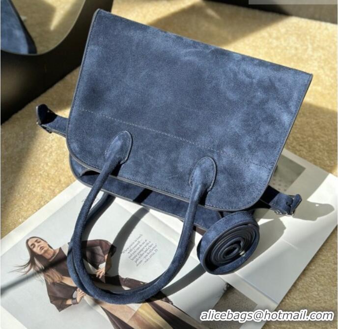 Buy Fashionable The Row Margaux 10 Tote Bag in Suede 8818S Blue 2026