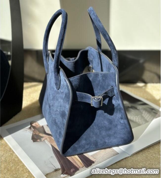 Buy Fashionable The Row Margaux 10 Tote Bag in Suede 8818S Blue 2026