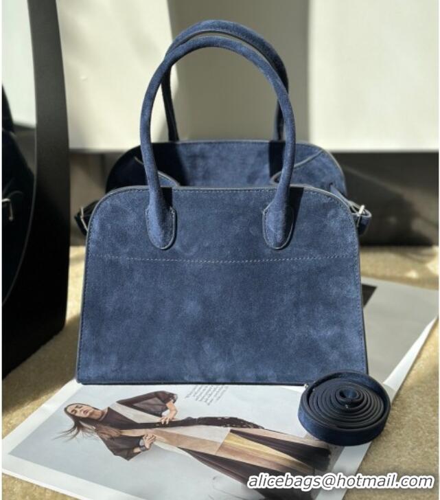 Buy Fashionable The Row Margaux 10 Tote Bag in Suede 8818S Blue 2026