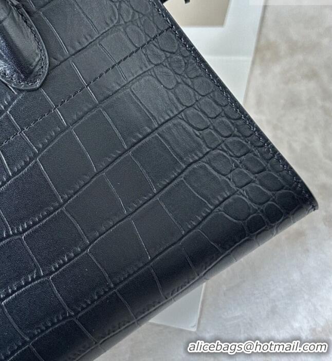 Buy Cheap The Row Margaux 10 Tote Bag in Samanta Crocodile Embossed Leather 8818S Black 2026