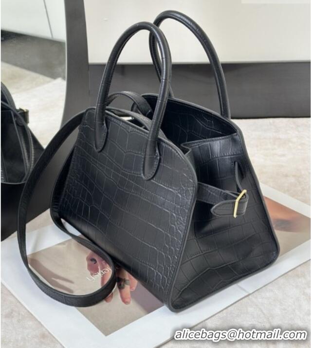 Buy Cheap The Row Margaux 10 Tote Bag in Samanta Crocodile Embossed Leather 8818S Black 2026