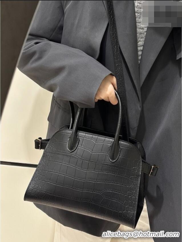 Buy Cheap The Row Margaux 10 Tote Bag in Samanta Crocodile Embossed Leather 8818S Black 2026