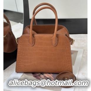 Shop Discount The Row Margaux 10 Tote Bag in Samanta Crocodile Embossed Leather 8818S Gold-Tone 2026