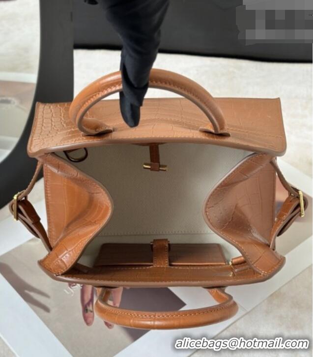 Shop Discount The Row Margaux 10 Tote Bag in Samanta Crocodile Embossed Leather 8818S Gold-Tone 2026