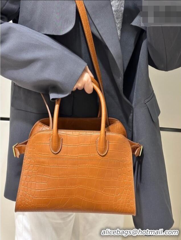 Shop Discount The Row Margaux 10 Tote Bag in Samanta Crocodile Embossed Leather 8818S Gold-Tone 2026
