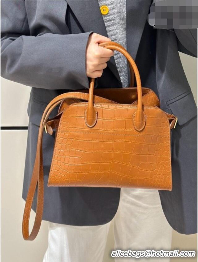 Shop Discount The Row Margaux 10 Tote Bag in Samanta Crocodile Embossed Leather 8818S Gold-Tone 2026