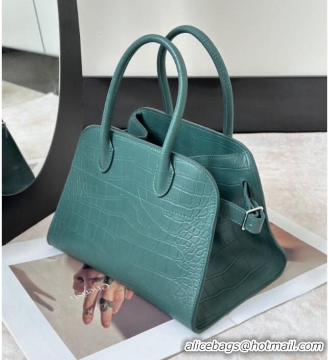 Best Grade The Row Margaux 10 Tote Bag in Samanta Crocodile Embossed Leather 8818S Green 2026