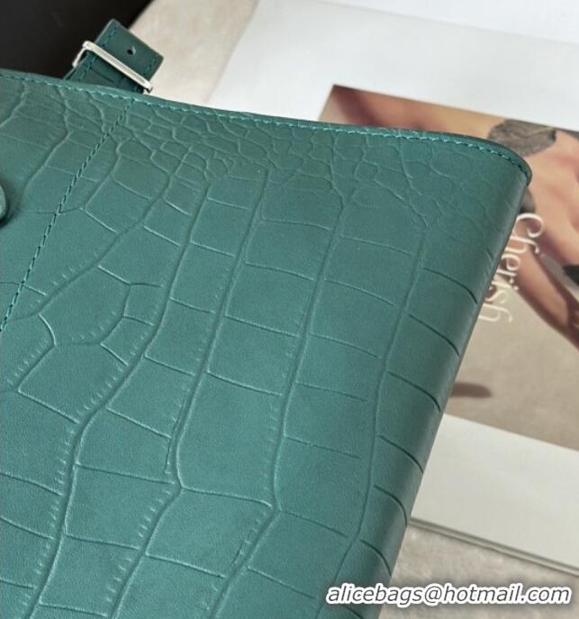 Best Grade The Row Margaux 10 Tote Bag in Samanta Crocodile Embossed Leather 8818S Green 2026