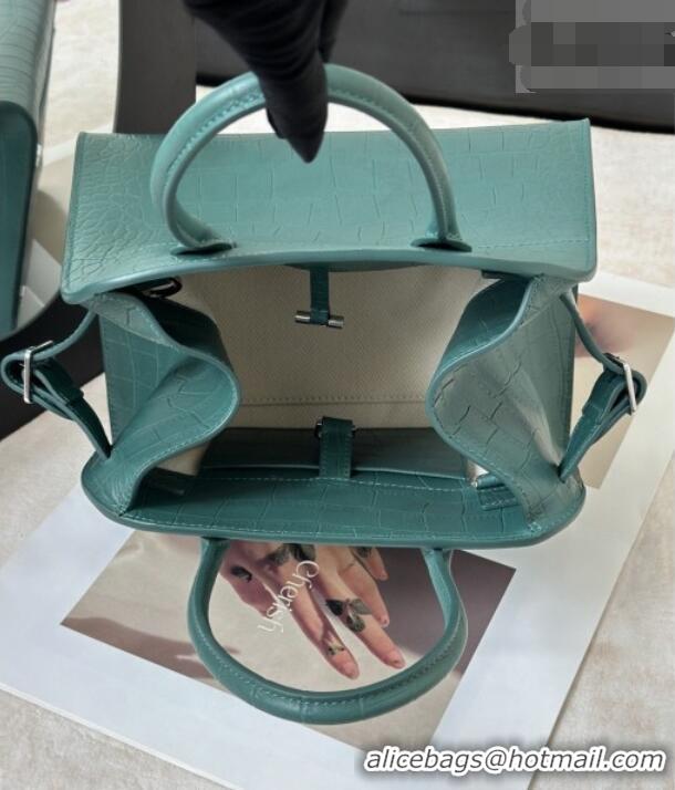 Best Grade The Row Margaux 10 Tote Bag in Samanta Crocodile Embossed Leather 8818S Green 2026