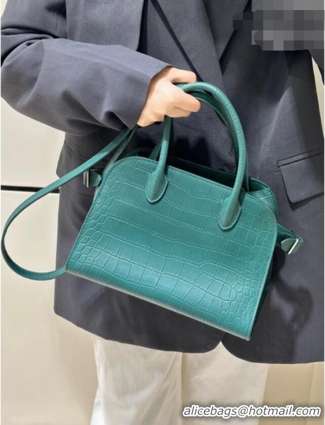 Best Grade The Row Margaux 10 Tote Bag in Samanta Crocodile Embossed Leather 8818S Green 2026