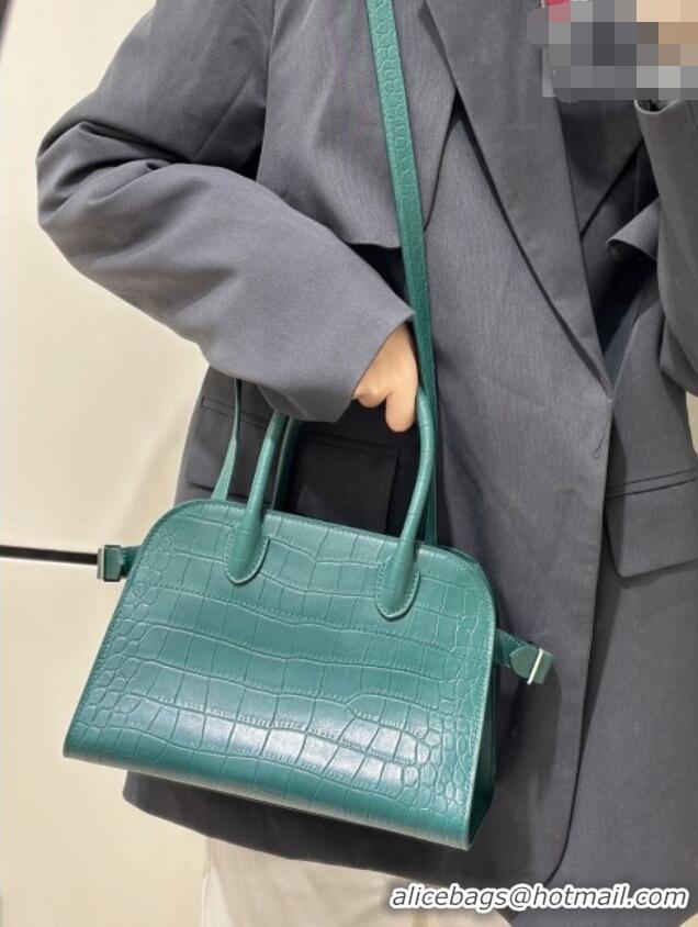 Best Grade The Row Margaux 10 Tote Bag in Samanta Crocodile Embossed Leather 8818S Green 2026