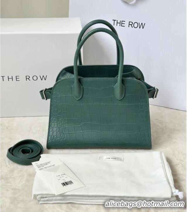 Best Grade The Row Margaux 10 Tote Bag in Samanta Crocodile Embossed Leather 8818S Green 2026