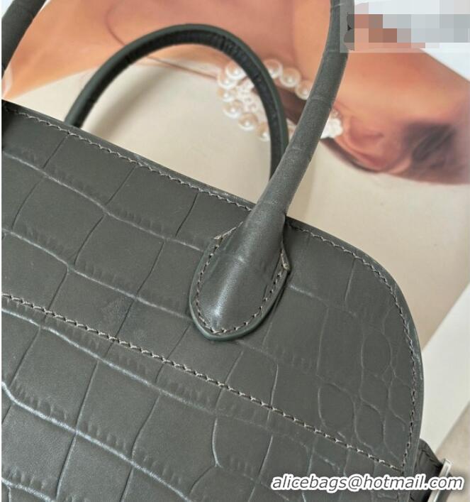 Best Price The Row Margaux 10 Tote Bag in Samanta Crocodile Embossed Leather 8818S Dark Green 2026