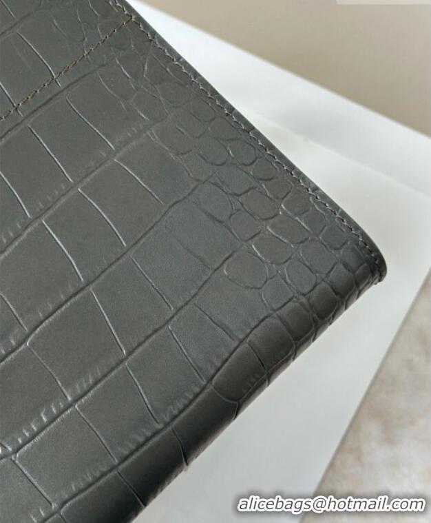 Best Price The Row Margaux 10 Tote Bag in Samanta Crocodile Embossed Leather 8818S Dark Green 2026