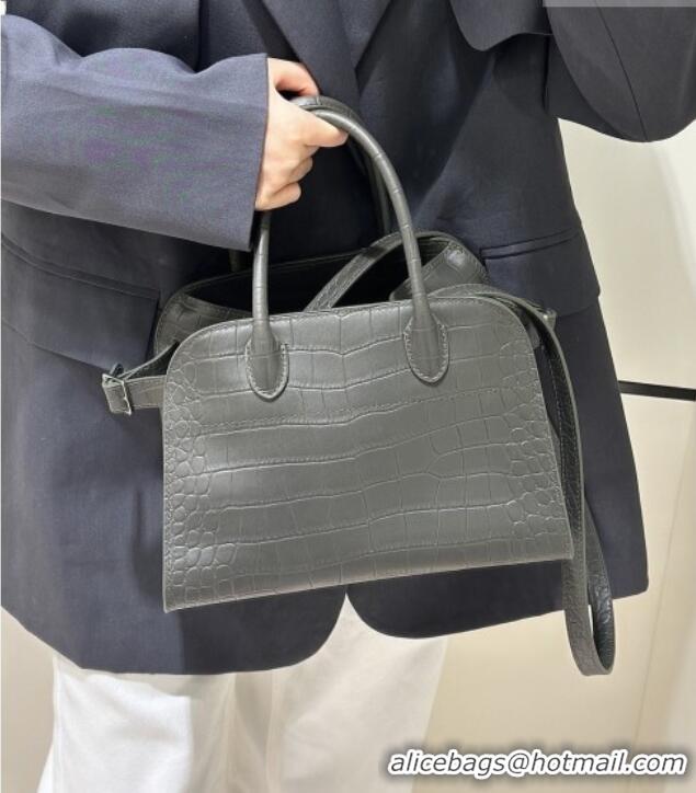 Best Price The Row Margaux 10 Tote Bag in Samanta Crocodile Embossed Leather 8818S Dark Green 2026