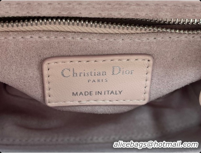 Affordable Price Dior Small Lady Dior Bag in Cannage Lambskin with Doves & Roses Motif Embroidery D090314 Pink 2026