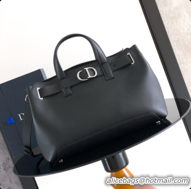 Top Quality Dior Medium Dior Normandie Tote Bag Black Grained Calfskin D090315 2026