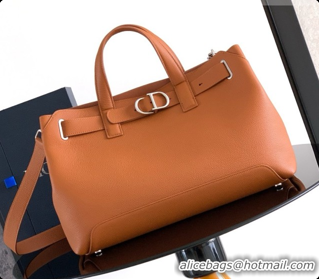 Grade Design Dior Medium Dior Normandie Tote Bag in Brown Grained Calfskin D090316 2026