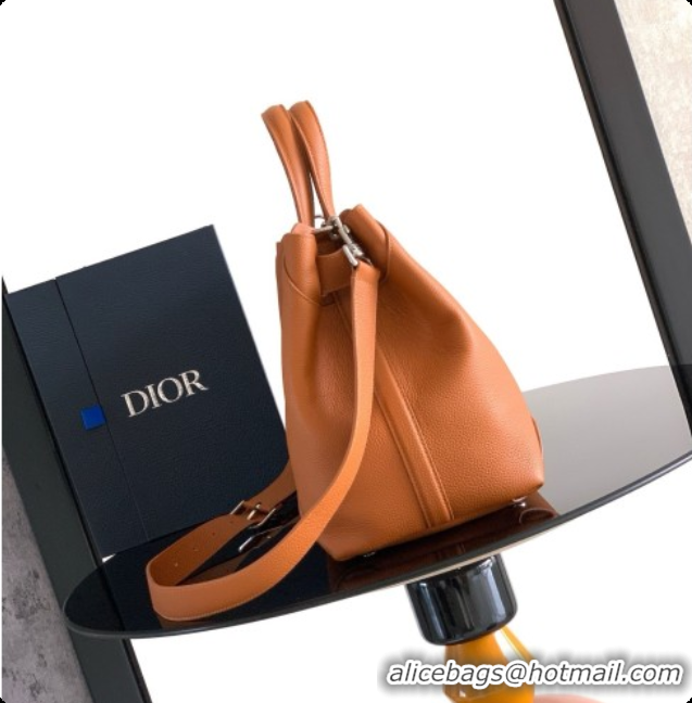 Grade Design Dior Medium Dior Normandie Tote Bag in Brown Grained Calfskin D090316 2026