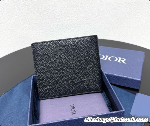 Classic Practical Dior Archie Bifold Wallet in Black Grained Calfskin D090317 2026
