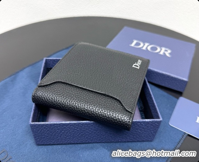 Classic Practical Dior Archie Bifold Wallet in Black Grained Calfskin D090317 2026