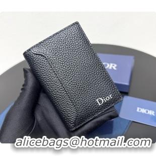 Super Quality Dior Archie Bifold Card Holder in Blue Grained Calfskin D090318 2026