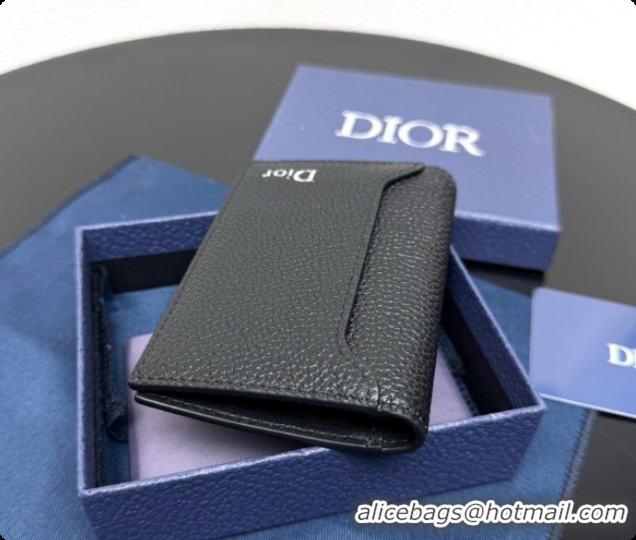 Super Quality Dior Archie Bifold Card Holder in Blue Grained Calfskin D090318 2026