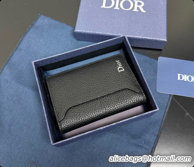Super Quality Dior Archie Bifold Card Holder in Blue Grained Calfskin D090318 2026