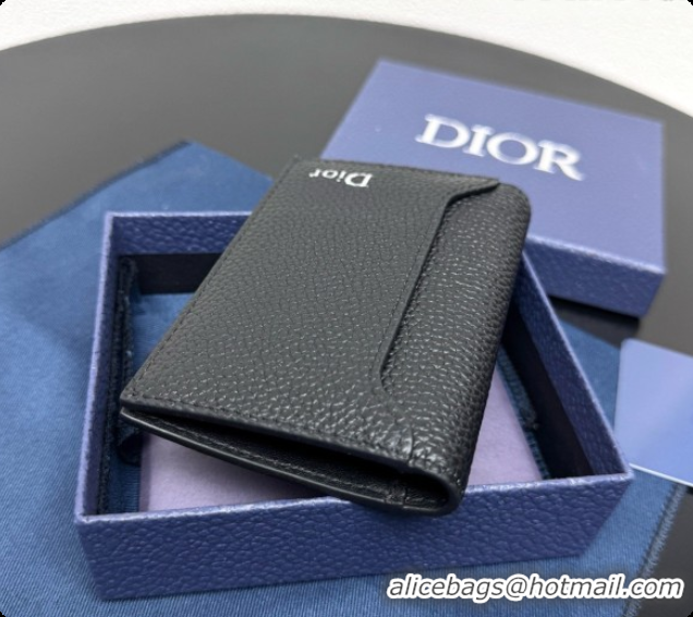 Super Quality Dior Archie Bifold Card Holder in Blue Grained Calfskin D090318 2026