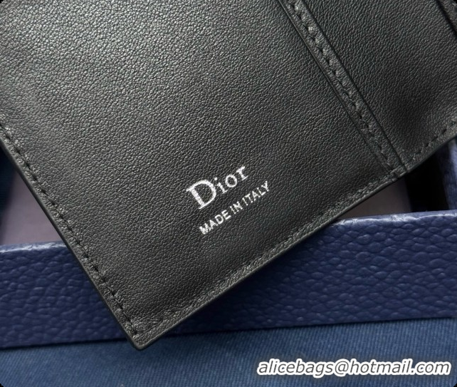 Super Quality Dior Archie Bifold Card Holder in Blue Grained Calfskin D090318 2026