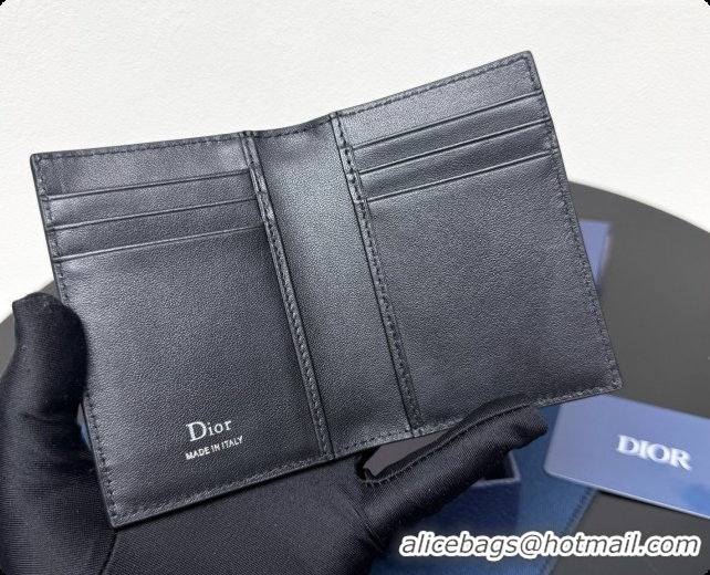 Super Quality Dior Archie Bifold Card Holder in Blue Grained Calfskin D090318 2026