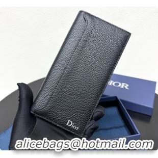Perfect Dior Long Bifold Wallet in Black Grained Calfskin D090319 2026