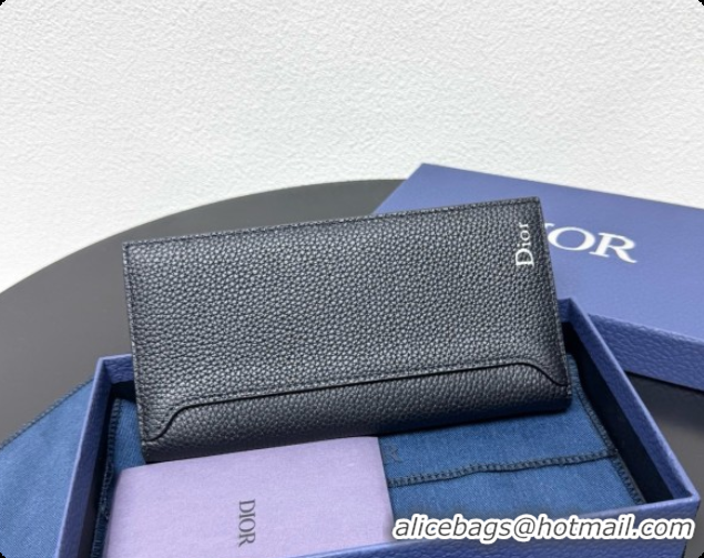 Perfect Dior Long Bifold Wallet in Black Grained Calfskin D090319 2026