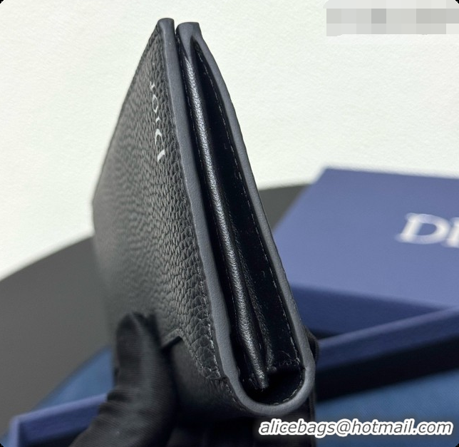 Perfect Dior Long Bifold Wallet in Black Grained Calfskin D090319 2026