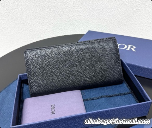 Perfect Dior Long Bifold Wallet in Black Grained Calfskin D090319 2026