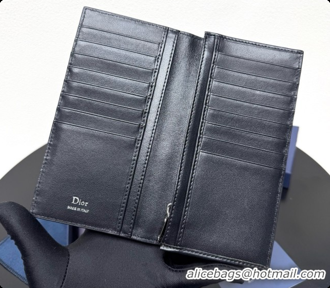 Perfect Dior Long Bifold Wallet in Black Grained Calfskin D090319 2026