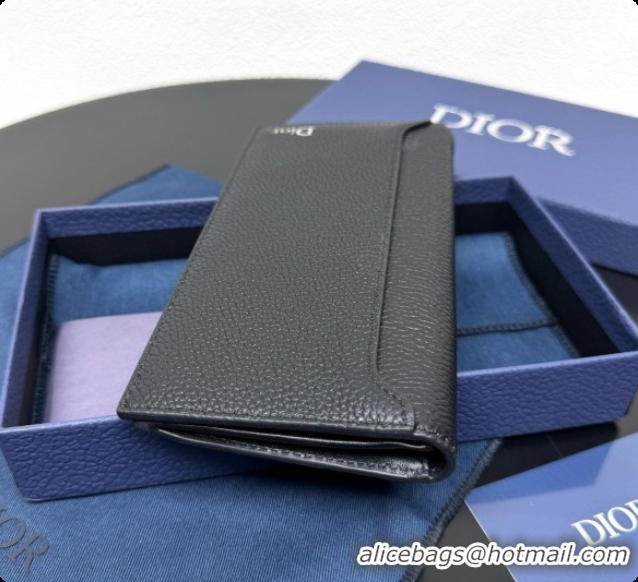 Perfect Dior Long Bifold Wallet in Black Grained Calfskin D090319 2026