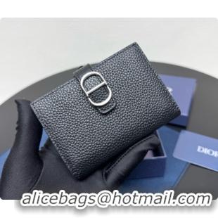 Sumptuous Dior CD Bifold Card Holder in Black Grained Calfskin D090320 2026