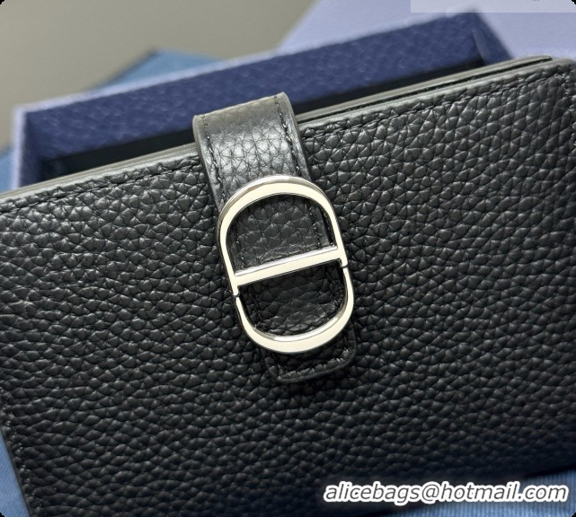Sumptuous Dior CD Bifold Card Holder in Black Grained Calfskin D090320 2026