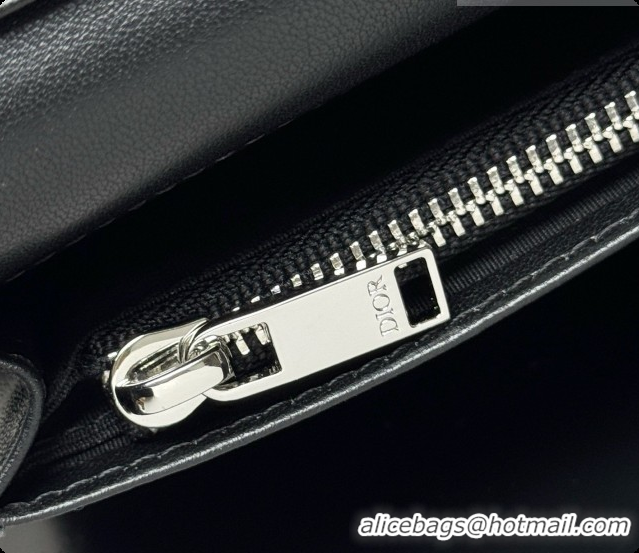 Duplicate Dior Long CD Bifold Wallet in Black Grained Calfskin D090321 2026