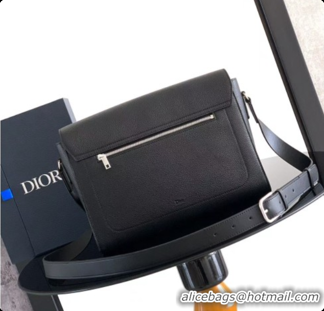 Hot Style Dior Normandie A5 Triangle Pouch in Black Grained Calfskin D090322 2026