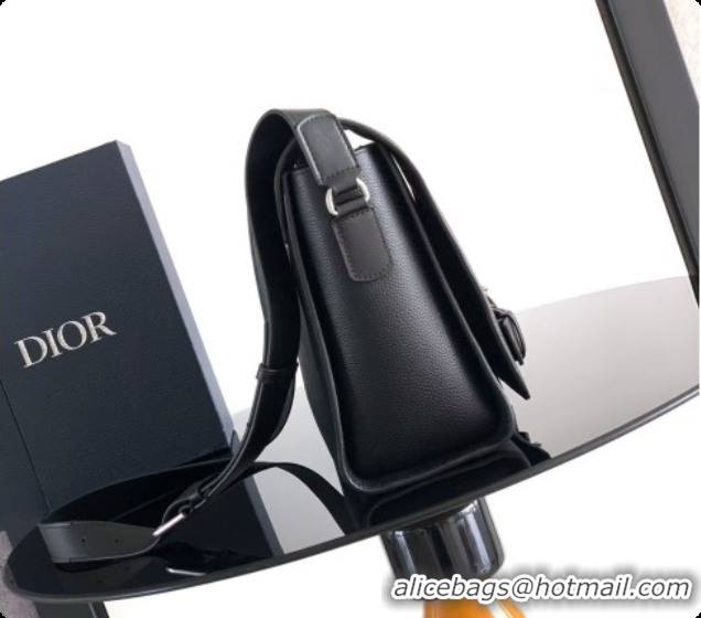 Hot Style Dior Normandie A5 Triangle Pouch in Black Grained Calfskin D090322 2026