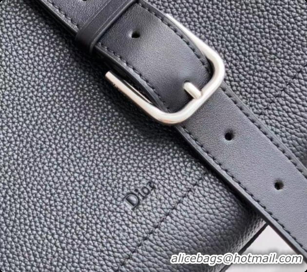 Hot Style Dior Normandie A5 Triangle Pouch in Black Grained Calfskin D090322 2026