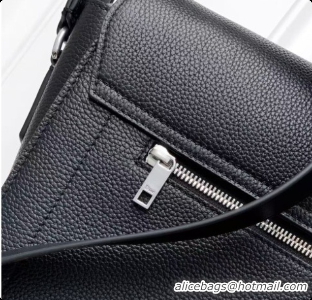 Hot Style Dior Normandie A5 Triangle Pouch in Black Grained Calfskin D090322 2026