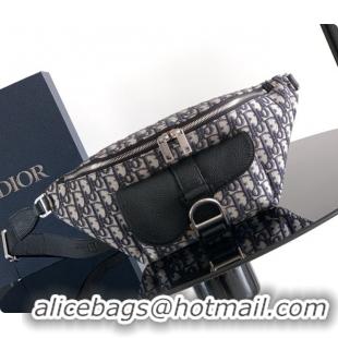 Discount Dior Saddle Heritage Belt Bag in Oblique Jacquard with Black Grained Calfskin D090323 2026