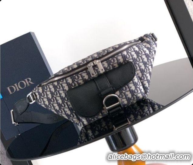 Discount Dior Saddle Heritage Belt Bag in Oblique Jacquard with Black Grained Calfskin D090323 2026