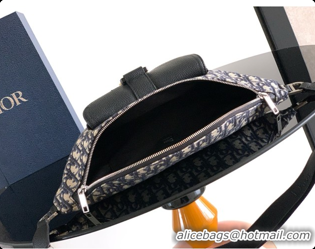 Discount Dior Saddle Heritage Belt Bag in Oblique Jacquard with Black Grained Calfskin D090323 2026