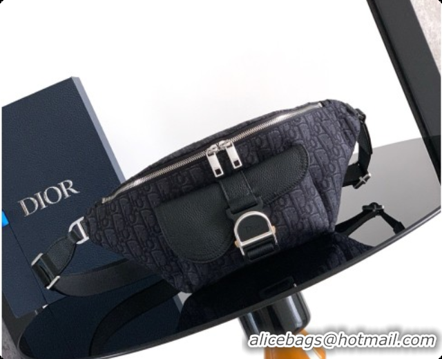 Sophisticated Dior Saddle Heritage Belt Bag in Oblique Jacquard with Black Grained Calfskin D090324 2026