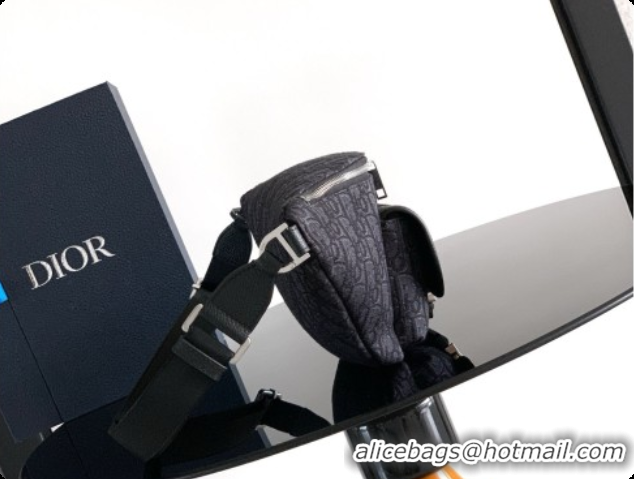 Sophisticated Dior Saddle Heritage Belt Bag in Oblique Jacquard with Black Grained Calfskin D090324 2026