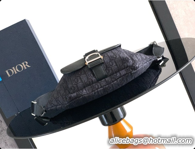 Sophisticated Dior Saddle Heritage Belt Bag in Oblique Jacquard with Black Grained Calfskin D090324 2026
